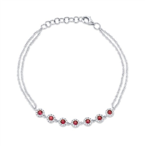 Bracelet diamant rubis 14k - en,