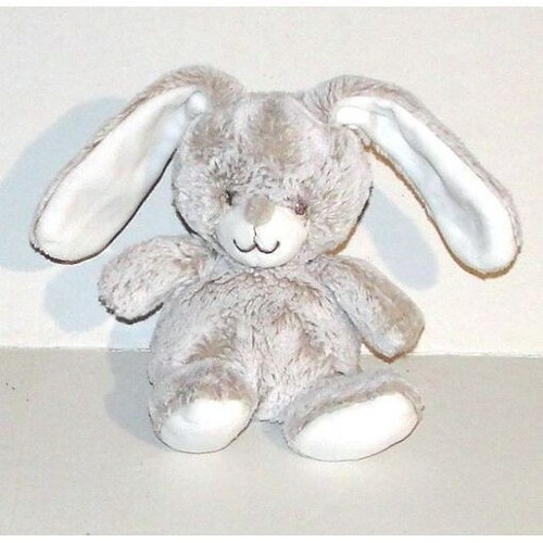 Doudou peluche lapin blanc - lapin,
