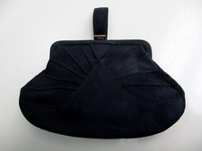 Bourse – Petit sac -années 50-Daim noir