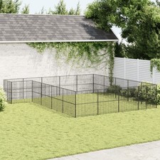 Parc pour Chien Cage Enclos Chiot Animaux de Compagnie Acier Galvanisé vidaXL