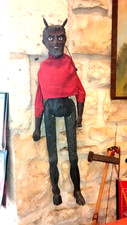 c1880 MARIONNETTE TOUT  BOIS  DIABLE  DEVIL EN BOIS  KRAMPUS  DEVIL  WOOD CARVED