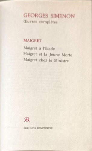 Oeuvres complètes maigret - complètes, :