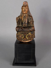 Ancien Bouddha bois sculpté