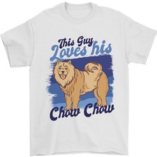 Ce Type Aime Son Chien Chow Chow T-Shirt Pour Hommes 100% Coton