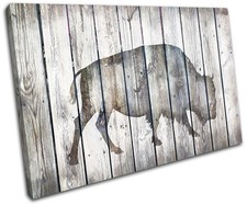 Bison Vintage Wood Animals