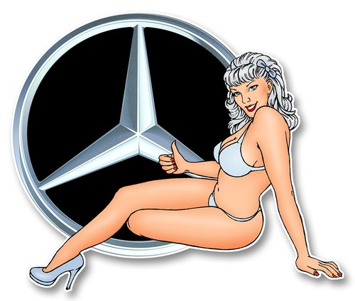 Mercedes benz left sticker pin - mercedes,