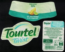 Lot 3 Etiquettes Bière Beer Labels Tourtel Twist au jus d'Ananas & de Citron Ver