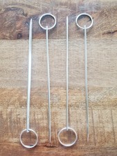 Lot de 4 pics à brochettes Félix Frères métal argenté pique cuisine 
