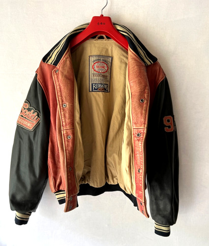 Blouson cuir rouge redskins - blouson,