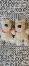 Lot de 2 doudou peluche chien blanc bandana orange poils longs Egmont Toys 25 cm
