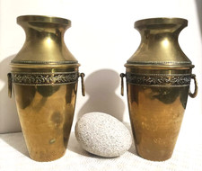 Paire de vases laiton doré