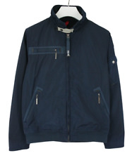 Erla De Suède Veste Homme (UE) 52 Zip Complet Col Montant Ligné Bleu Foncé