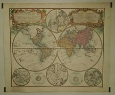 Mappe Monde Circa 1950 Affiche