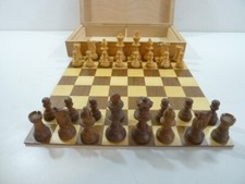 Lardy Jeu d'échecs en buis plombé et feutré échiquier pliant et coffret King 69