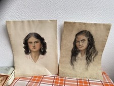 2 anciens dessins pastel craie et une aquarelle gitane camargue