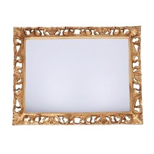 Miroir Rectangulaire en Bois Feuille Or 56 CM X 72 CM Fabriqué En Italy