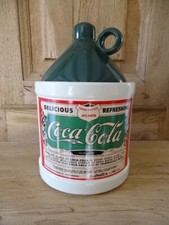 Grand pot bidon publicitaire en céramique COCA COLA - Bonbonnière - Jarre -