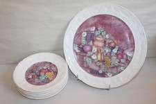 Service à dessert en faïence de Gien, décor les Délices Marie Pierre Boitard