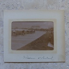 PHOTOGRAPHIE ANCIENNE , " VELODROME d'AUTEUIL " , cyclistes , vélos