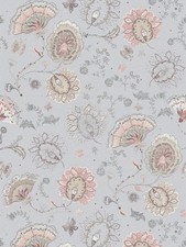 Papier Peint Avec Motif Floral Abstrait De Fine Structure – Gris, Beige, Crème