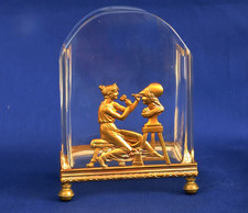 PORTE CARTES DE VISITE  Empire Cristal et Bronze Doré Allégorie Sculpture XIXème