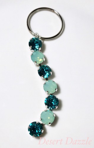 Crystal fashion keychain - crystal, green