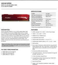 ✅ 8GB DDR3-1600Mhz Kingston
