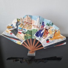 EVENTAIL CGT Transatlantique Paquebot French Line Pub Ancien Add HAND FAN