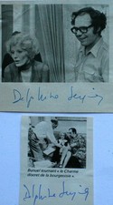 2 COUPURES de PRESSE  dédicacées par Delphine SEYRIG