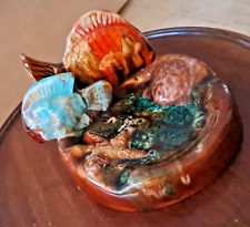 Cendrier Style VALLAURIS Poisson Étoile De Mer Céramique Vintage Rare 