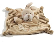 Doudou plat Lapin beige marron