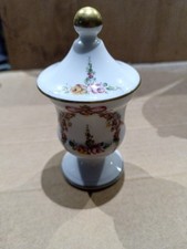 Petit pot a couvercle porcelaine de Limoges création Florence decor floral