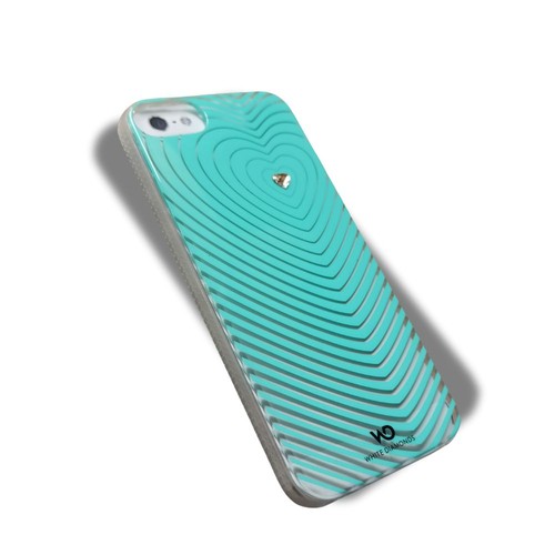 Coque rigide white - white, diamonds