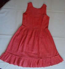 ROBE FILLE ETE ROUGE/BLANC TISSU VINTAGE