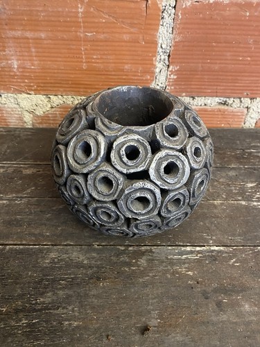 Vase boule céramique noir - vase,