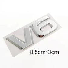 Logo Embleme V6 3D Chrome Metal