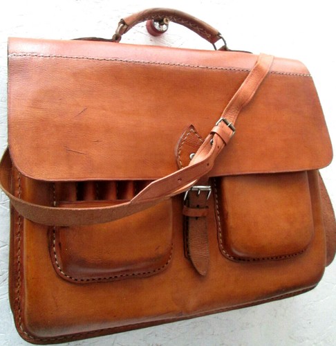 Cartable bandoulière cuir - -,
