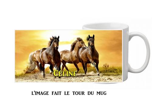Mug tasse ceramique cheval - mug,