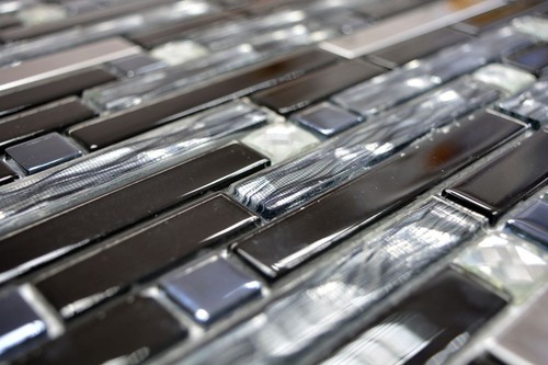 Mosaïque carreau inox verre