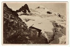 photo cdv cab Mont Blanc  cabane des grands Mulets 1880 - glacier montagne Alpes