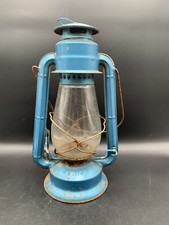 Très Ancienne Lampe Tempête Dietz N20 Junior En L’état Bleue