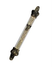 Brass Boîtier Mézouza doré dessin décoratif verre antique 7 cm art judaïque Holy