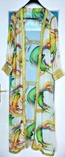 Caftan peignoir esprit oriental multicolore fond blanc taille unique jusqu’au 44