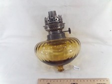 ancien réservoir ou toupie en verre ocre de lampe à pétrole Ø 14,4 cm (DH28)