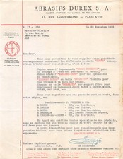 1935 ABRASIFS DUREX A PARIS - M. RIGOLLET A AMBERIEU EN BUGEY