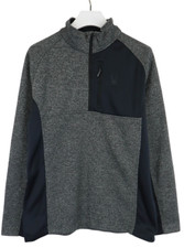 Sweat À Capuche SPYDER Pour Homme XL Gris Logo Demi-Zip Col Montant Poche Zippée