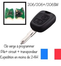 Clé Vierge + electronique + pile Peugeot 206 206CC SW 206+ à programmer Testé
