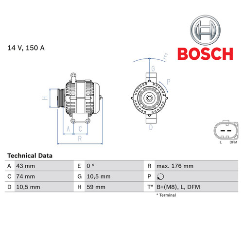 Alternator bosch 986 047 - bosch, 0.986.047.910