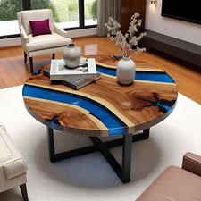 Table Basse En Résine Bleue