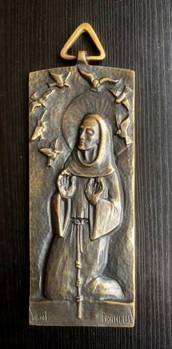 Plaque bronze saint françois - plaque,